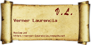 Verner Laurencia névjegykártya